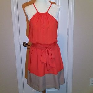 Beautiful coral and tan express dress